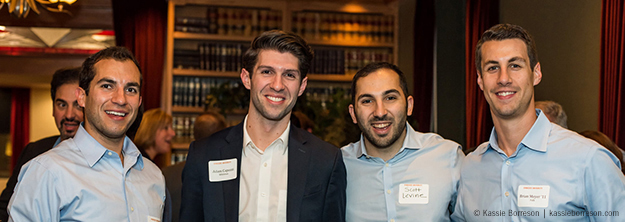 Group of young alumni at an event